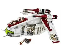 Hot Toys Star 1228pcs Plan Republic Dropship Gunship Building Blocks Bricks WARS Toys for Children Birthday Gift