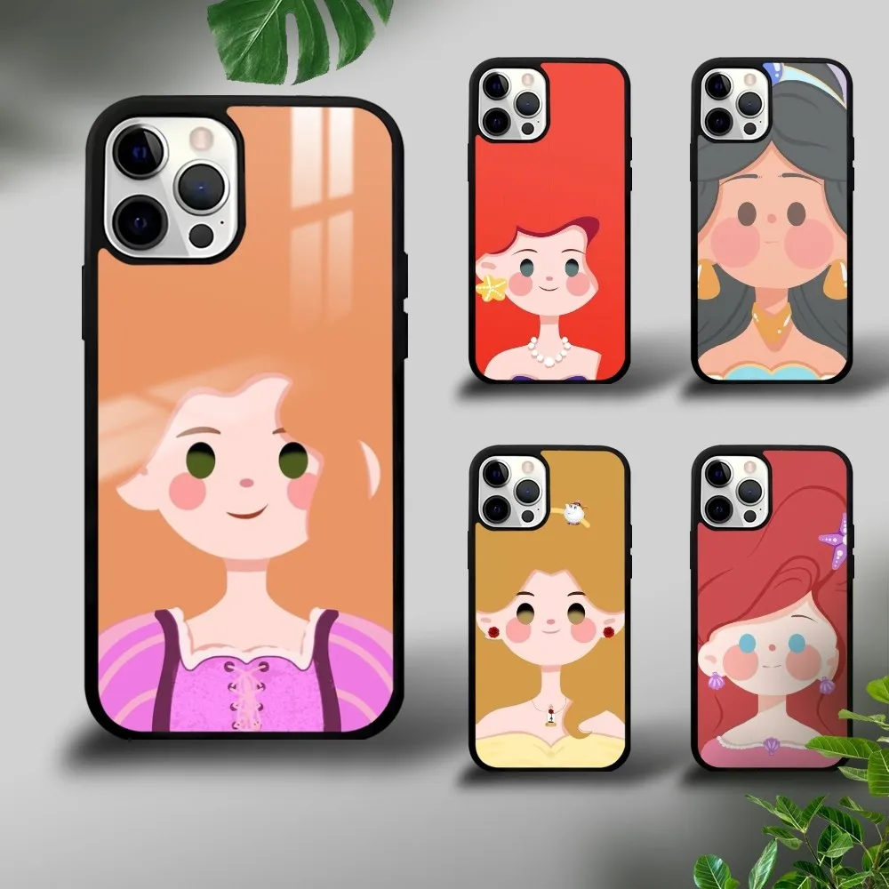 

Chibi Princess Cute Phone Case For iPhone 16 15 14 13 12 11 Pro Xs Max Mini Plus Celulares Hard Funda