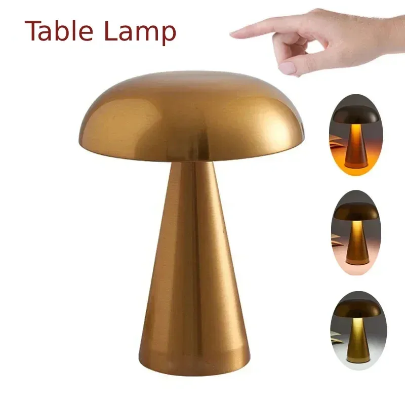 Newest Lamp LED Table Lamps Touch 3-Color Dimming Rechargeable Restaurant Bedside Decor Dimmable Bed Nightlights