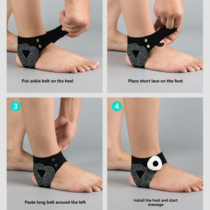Pemijat Kaki Elektrik EMS Denyut Nadi Pemijat Telanjang Kaki Keseleo Sendi Kaki Perlindungan Rehabilitasi Stabil Cedera Anti Keseleo Telanjang