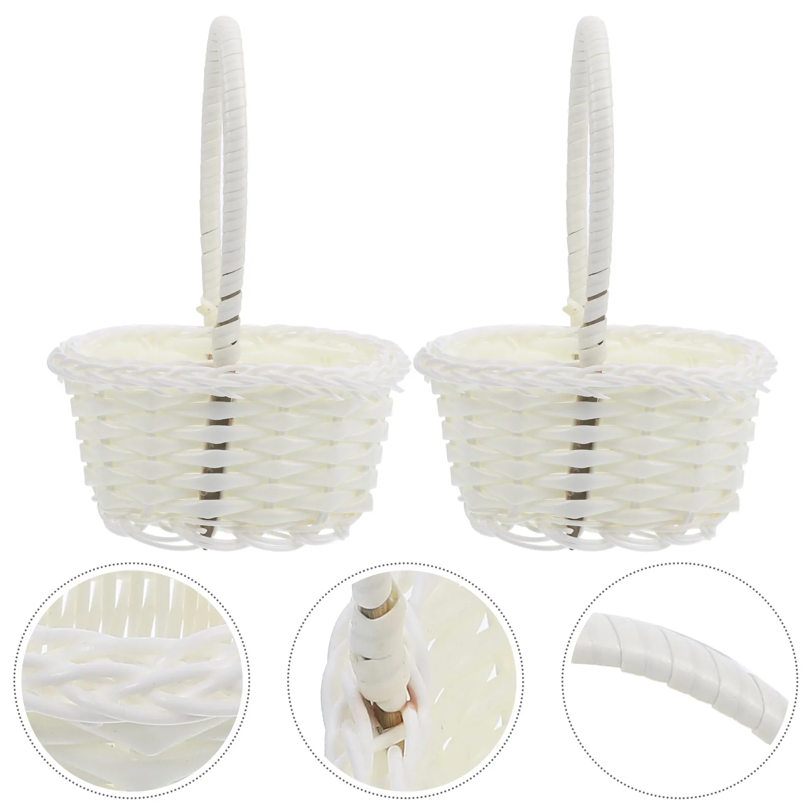 

8 Pcs Vegetable Storage Baskets Woven Bamboo Lightweight Flower Storage Basket Portable Plastic Basket Home Kitchen Bar Use