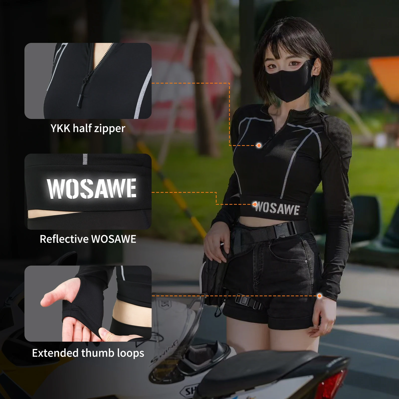 WOSAWE Casual Riding Jacket Mo - Yoga Fitness Jacket ulasan dan harga