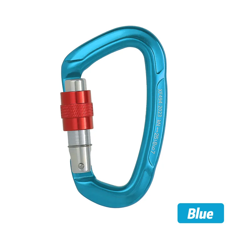Outdoor professionele rotsklimmen karabijnhaak 25kN slot D-vorm veiligheidsgesp voor sleutels gereedschap apparatuur