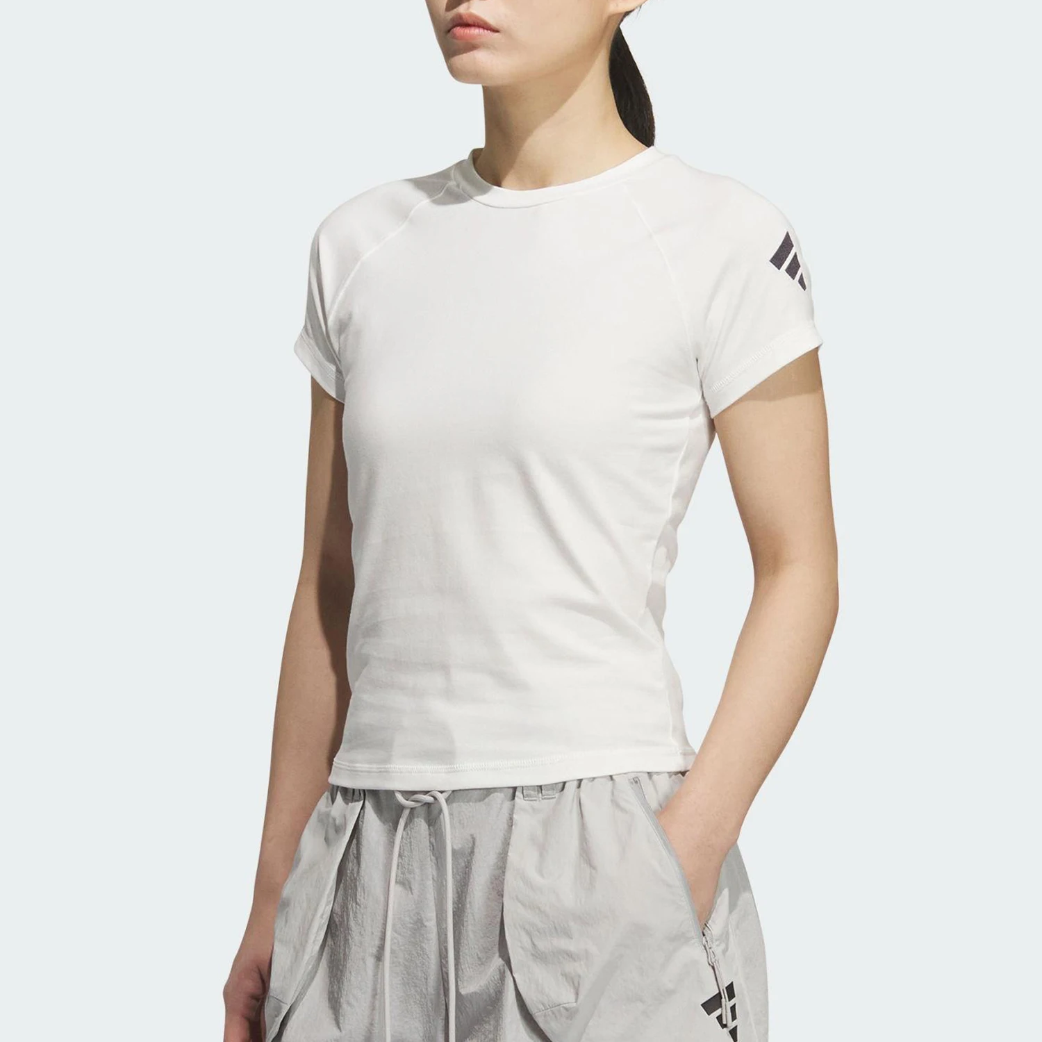 

Adidas Genuine 2025 Summer Women's Knitted Breathable Short-sleeve T-shirt KC3771