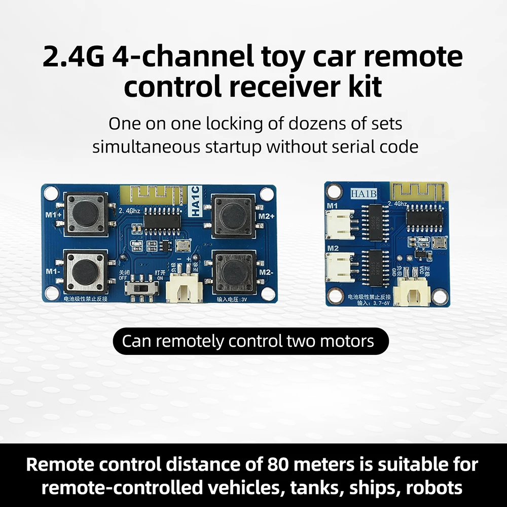 2.4 GHz 4-Channel Toy Car Remote Control Receiver Kit 3V-3.7V DIY Remote Control 3-speed Control For Motor Brushless Esc