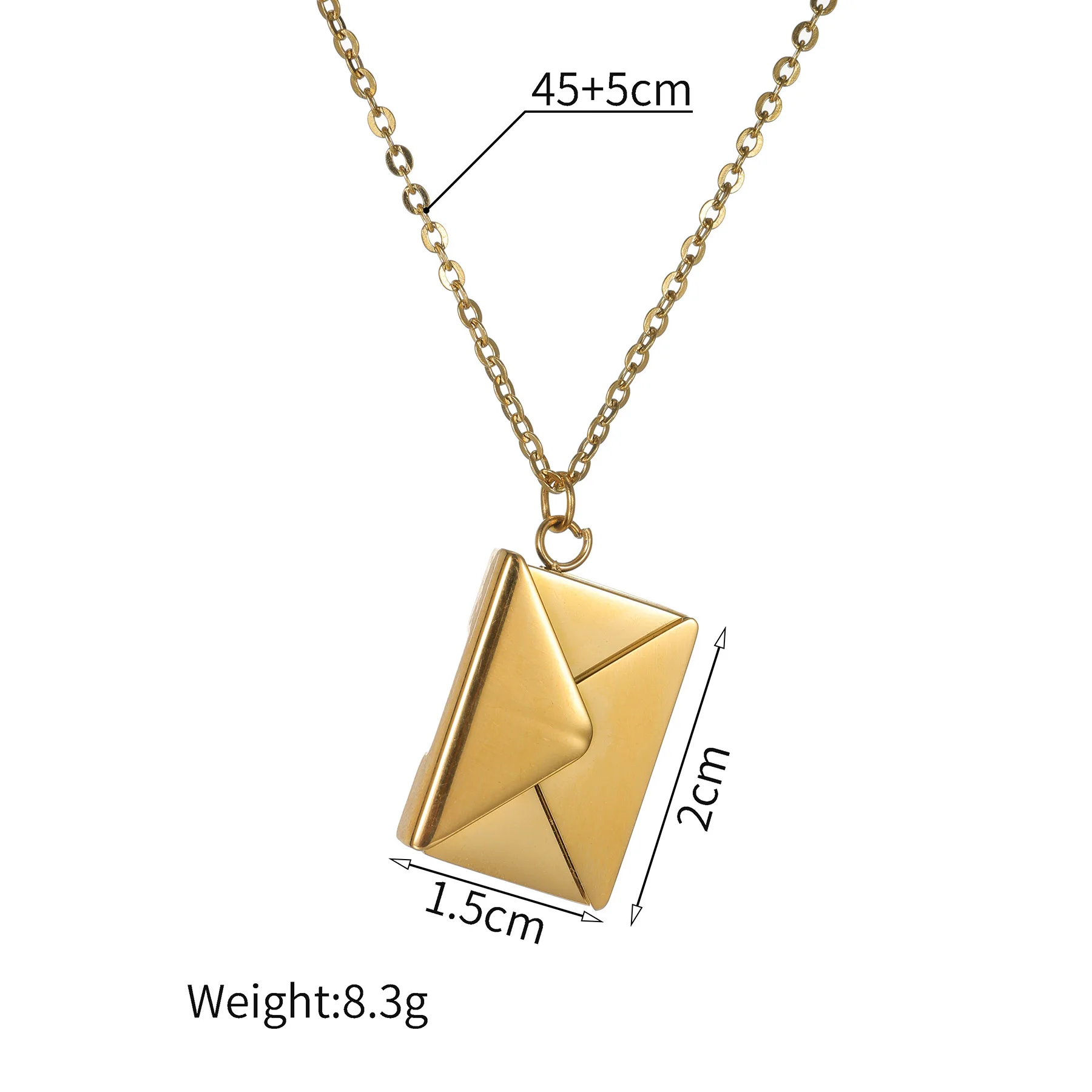 Sifisrri Engrave Photo Name Envelope Locket Pendant Necklace For Women Men Stainless Steel Jewelry Personalized Birthday Gift - view 5