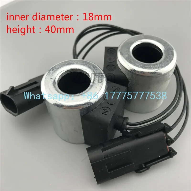 Excavator Fitting Lonking 85 Solenoid Valve Coil Pilot Safety Lock Solenoid Valve Coil Inner Diameter 18mm Height 40mm