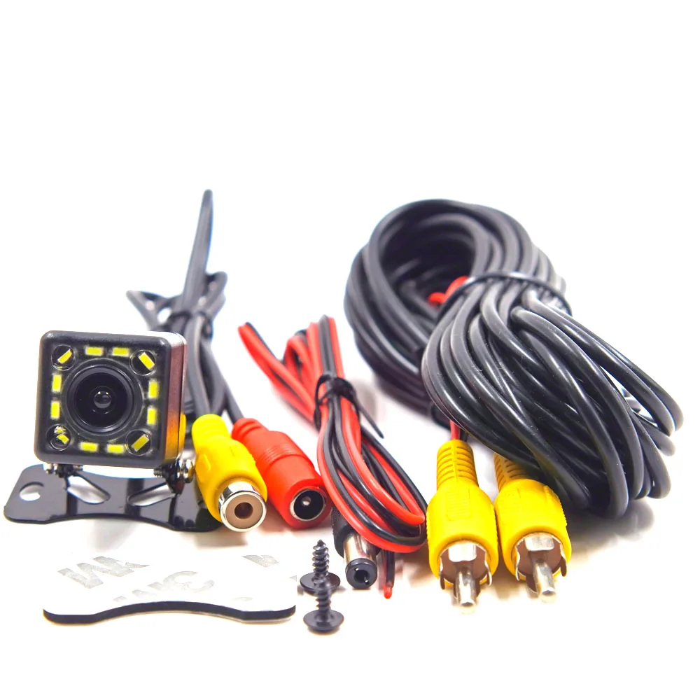 Reverse Camera for Backup Parking Assistance Universal Waterproof with HD CCD 12 LEDs Night Wide Rear View Angle