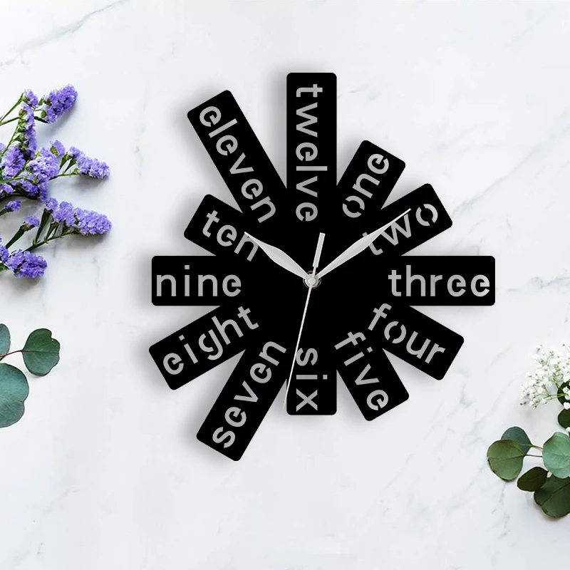 Acrylic wall clock with digital scale, rectangular splicing, silent home wall decoration, modern minimalist style clock