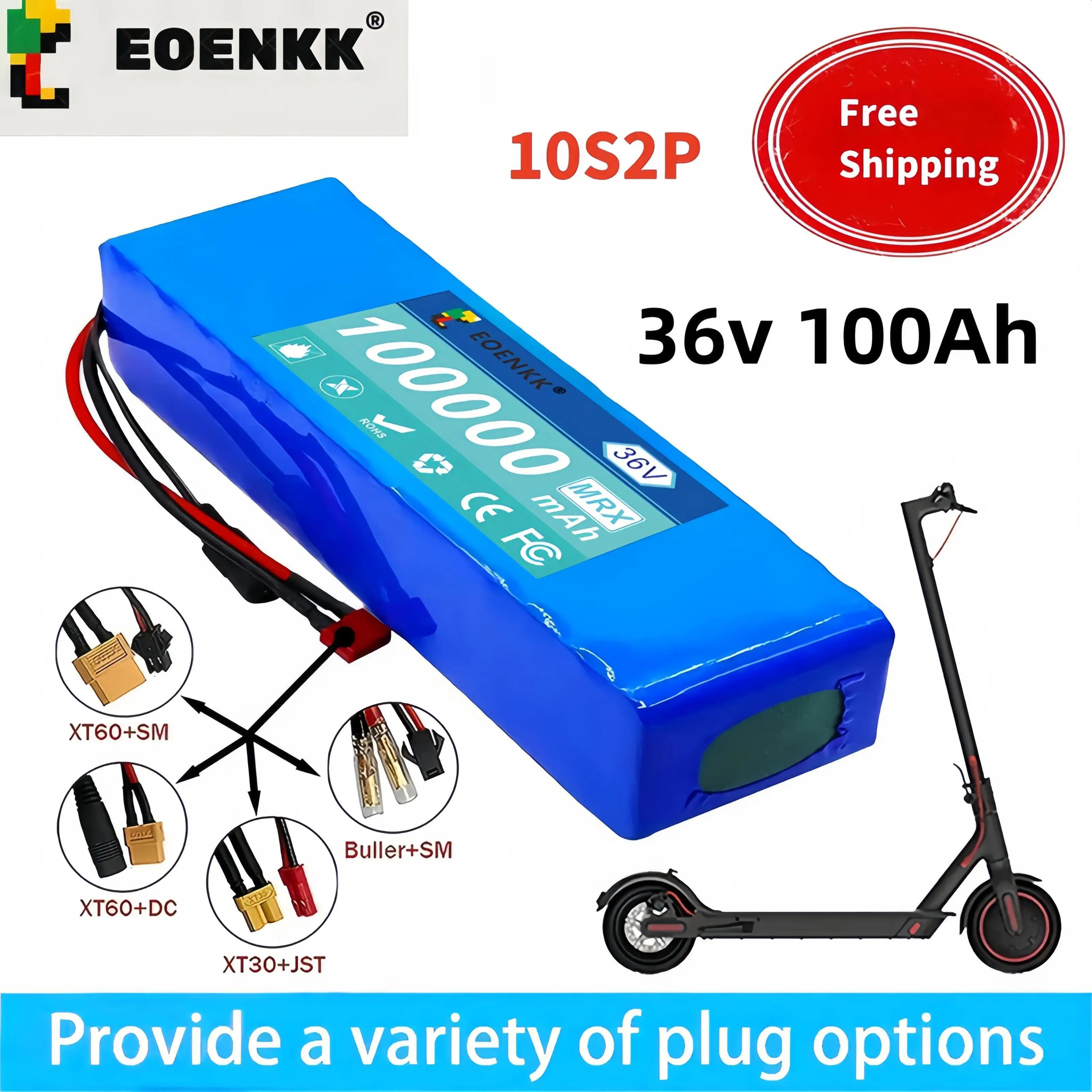 

EOENKK 36V 100000mAh 10S2P 36V electric scooter battery lithium electric scooter 500W electric scooter battery 36V 10S2P battery