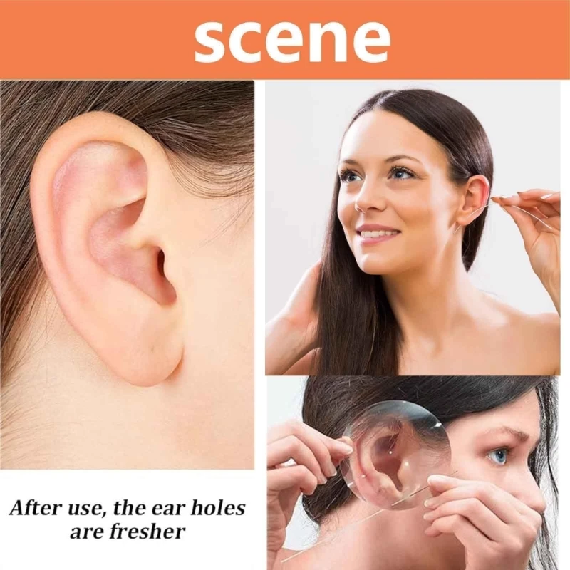 Limpiador agujeros para pendientes, línea limpieza Piercing desechable para niñas, herramienta eliminación olores