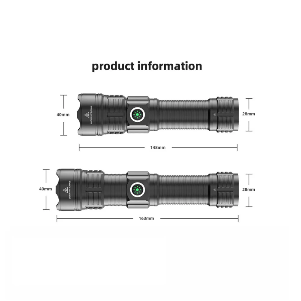 LED Tactical Flashlight 1500 Lumens 1100M Beam Range Military Rechargeable Self Defense Led Lighting Torchs