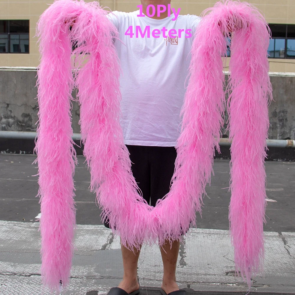 6 10 Ply 2M 10 Ply 3M 4M Natural Ostrich feathers Boa Scarf Diy for Costume Dress Skirt Sewing Decoration Shawl Diy Accessory