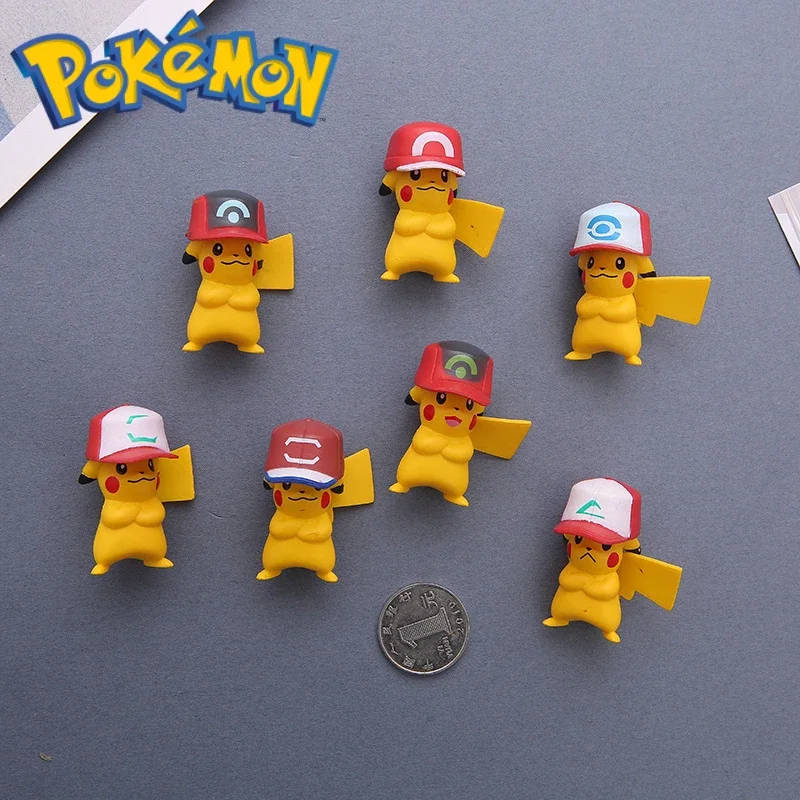 

Pokemon Pikachu Wearing Hat PVC Doll Anime Figure Refrigerator Magnet Cute Home Decoration Cartoon Accessories Kid Toy Gifts