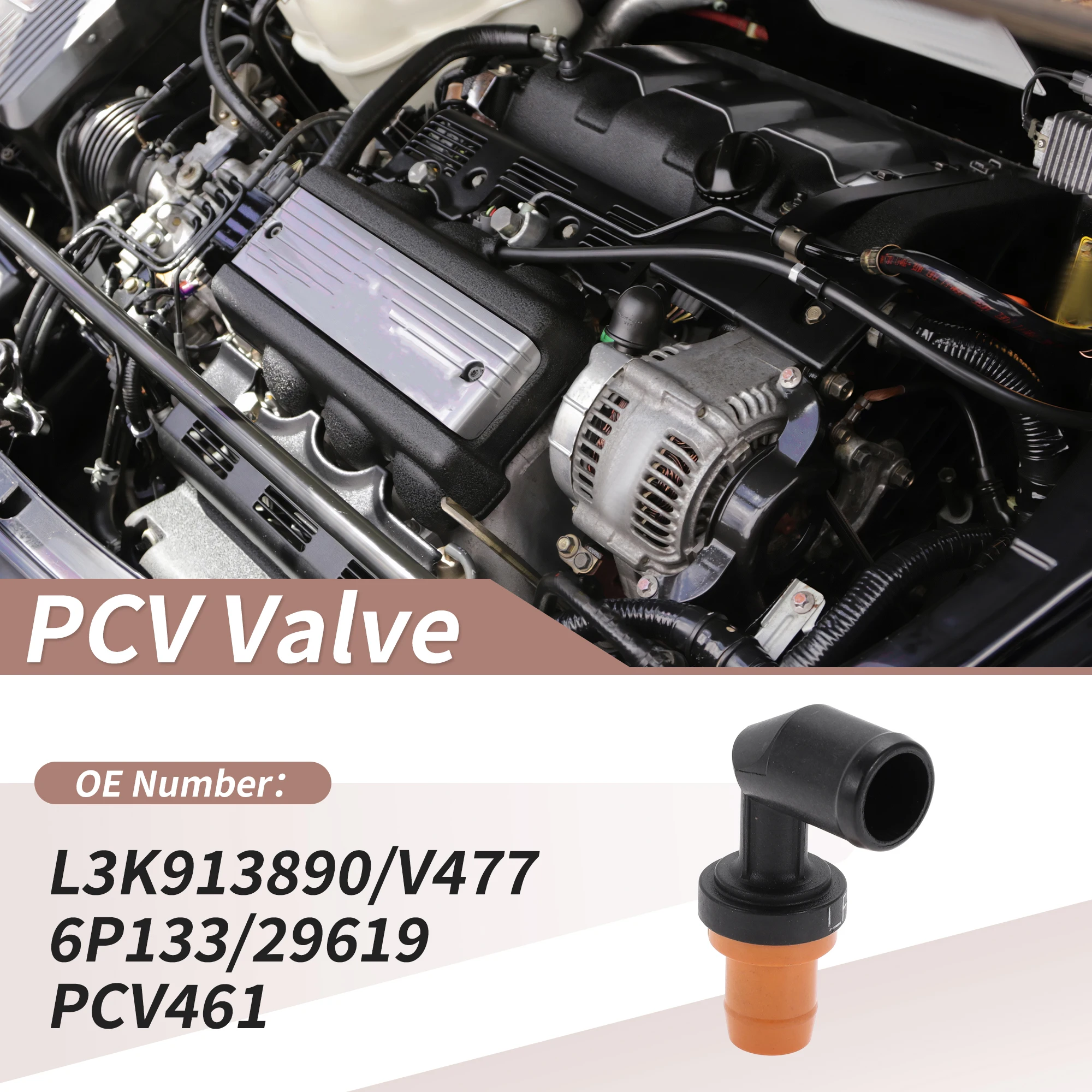 UXCELL No.L3K913890 PCV Valve for Mazda 3 2007-2013 Black Orange 1 Pc