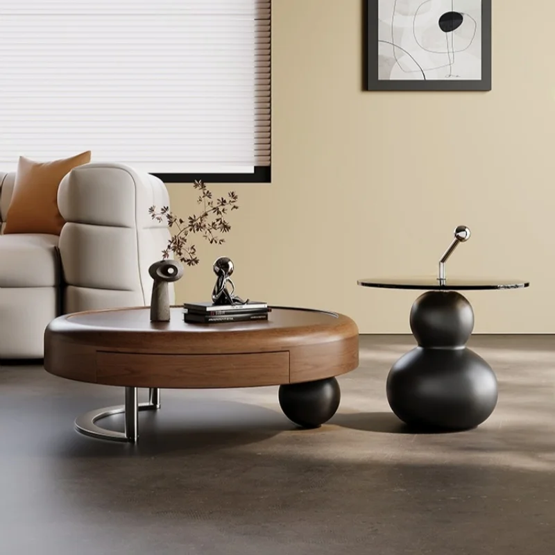 

* Luxury Minimalist Medieval Style Wood Coffee Table Set Modern Design for Hotels and Living Rooms