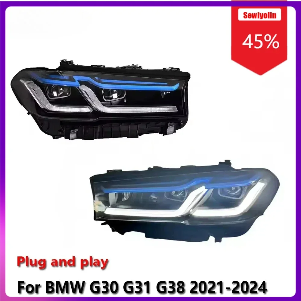 

Автомобильные светодиодные лампы Sewiyolin в сборе для BMW 5 G38 G30 G31 2021-2024, автомобильные противотуманные фары DRL, стоп-сигналы поворота