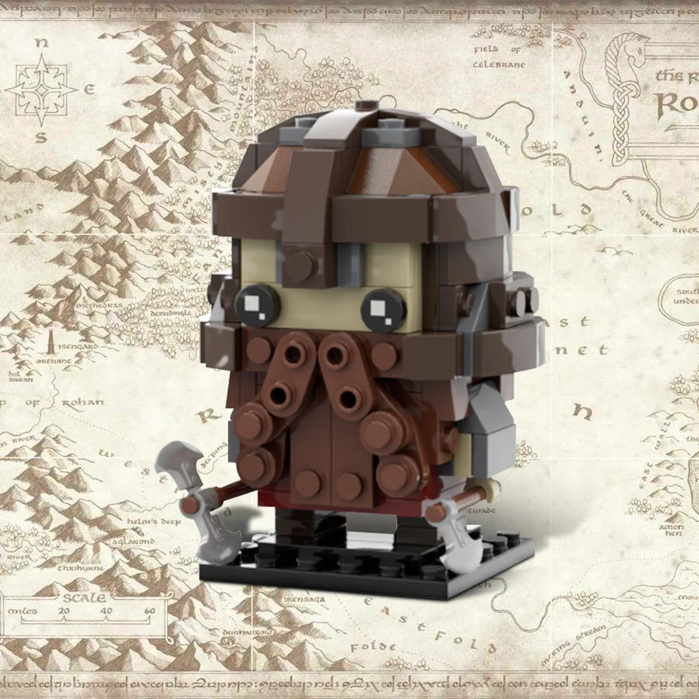 MOC the Rings Movie Gimli Brickheadz اللبنات نموذج لهب شيطان الوحش شخصية الطوب تجميعها لعبة للأطفال هدية