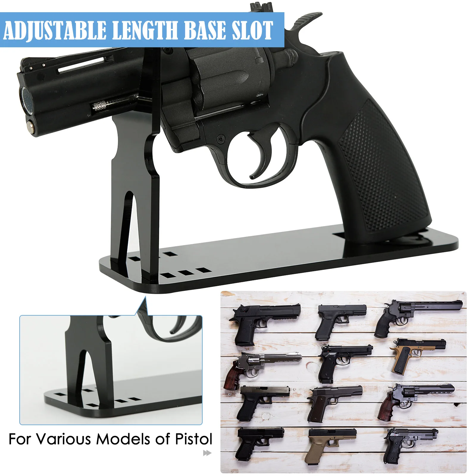 3/5 Pcs Pistol Rack Acrylic Display Stand Adjustable Short Gun Model Showing Rack Pistol Safe Storage Holder Outdoor Accessories