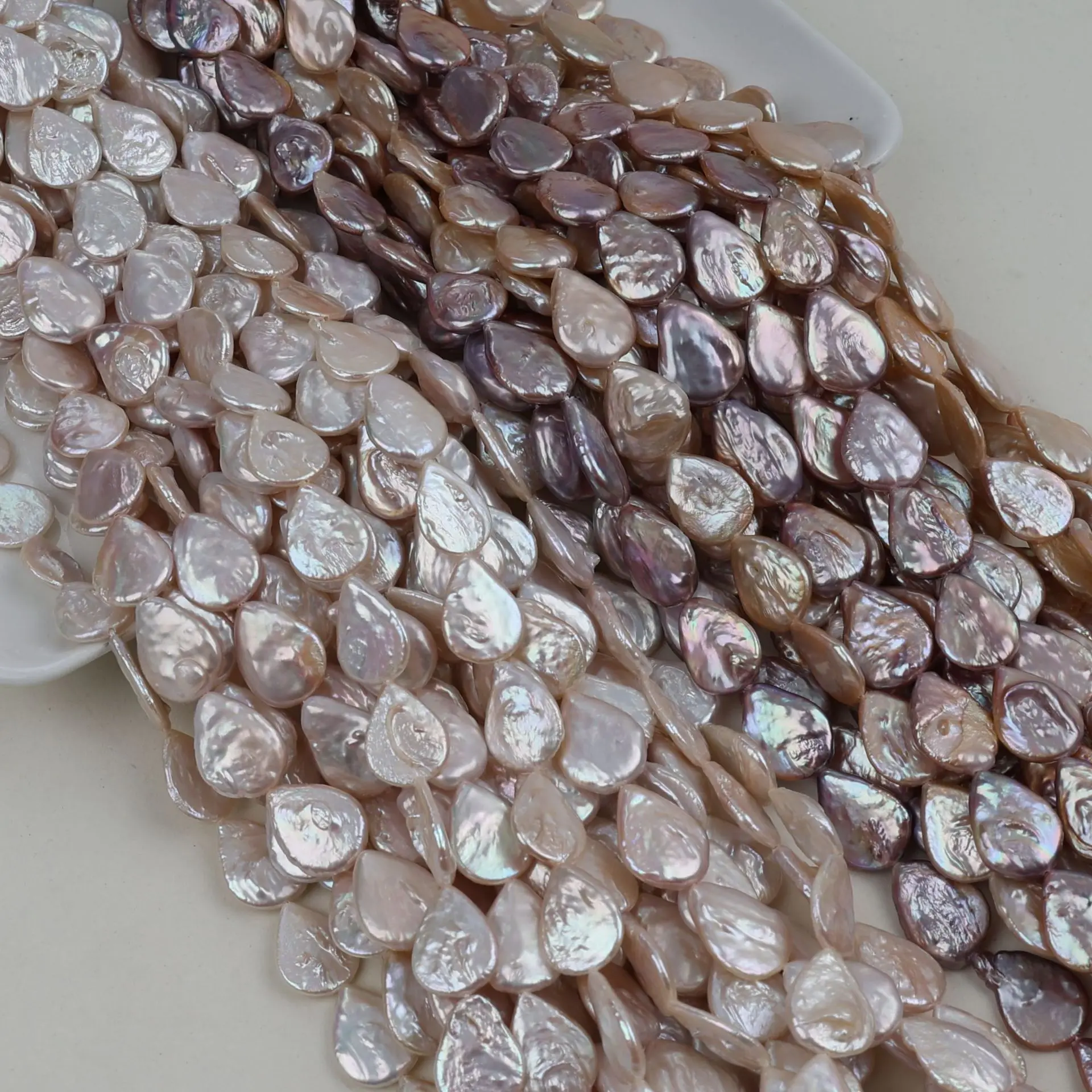 14x18mm Irregular Flat Teardrop Baroque Freshwater Pearls Loose Pearls Beads Wholesale DIY Handcraft Earring Pendant Supply