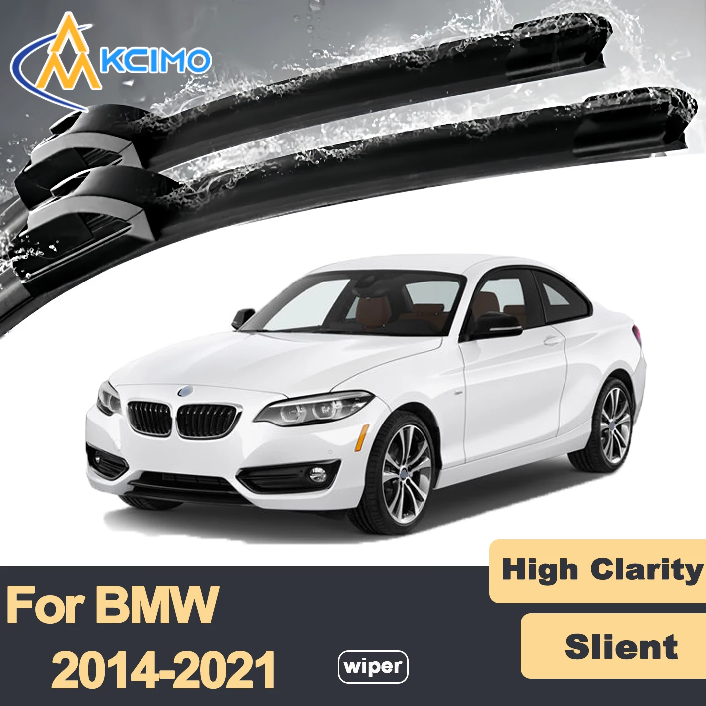 

Premium Rubber Durable Silent Windshield Wiper Blades 2pcs for BMW 2 Series Active Tourer 2014-2021 F45 F46