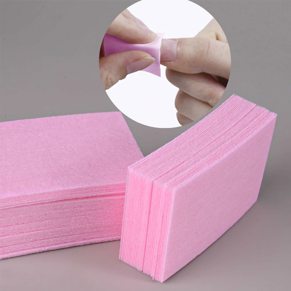 Gel Nail Polish Remover Wipes Pads Soft Pink White Lint-Free Cotton Nail Polish Dust Cleaner Napkins Manicure Cleaning Tools