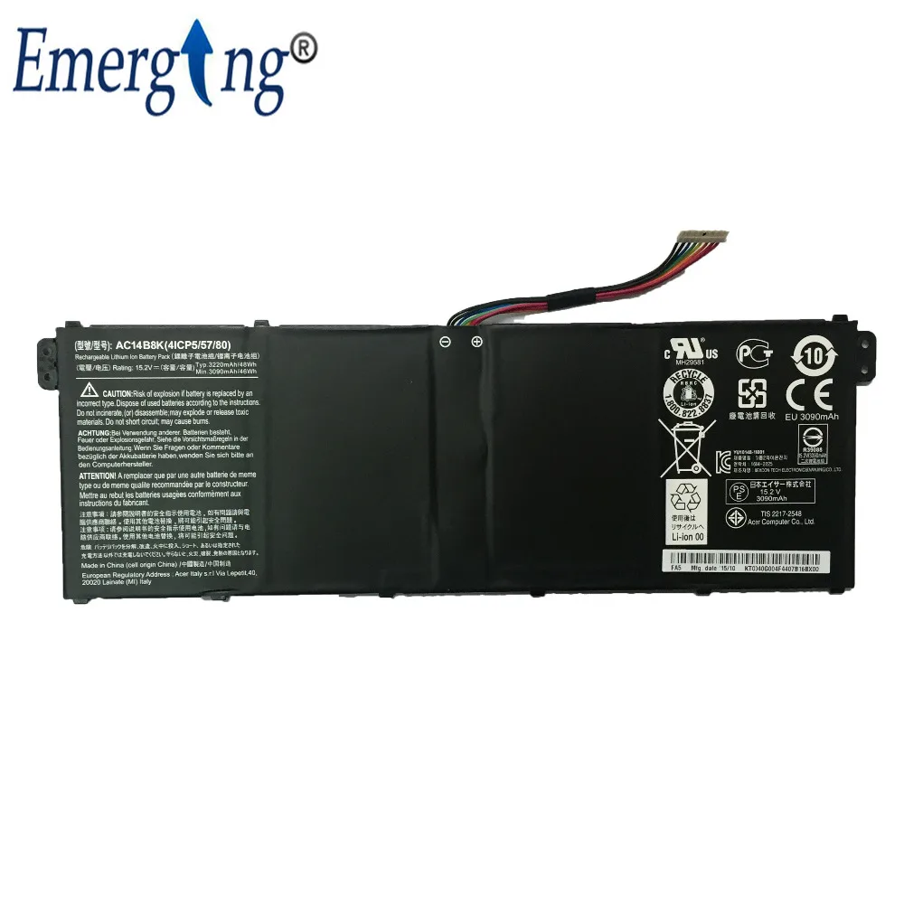 جديد الأصلي 15.2V 48wh بطارية كمبيوتر محمول AC14B8K لشركة أيسر أسباير E3-111 V3 E5-731-45SB TravelMate P276-MG AC14B3K 4ICP5/57/80