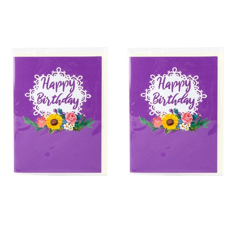 

Elegant 3D Foldable Birthday Card Attractive 3D Flower Basket Greeting Card for Birthdays and Festivals