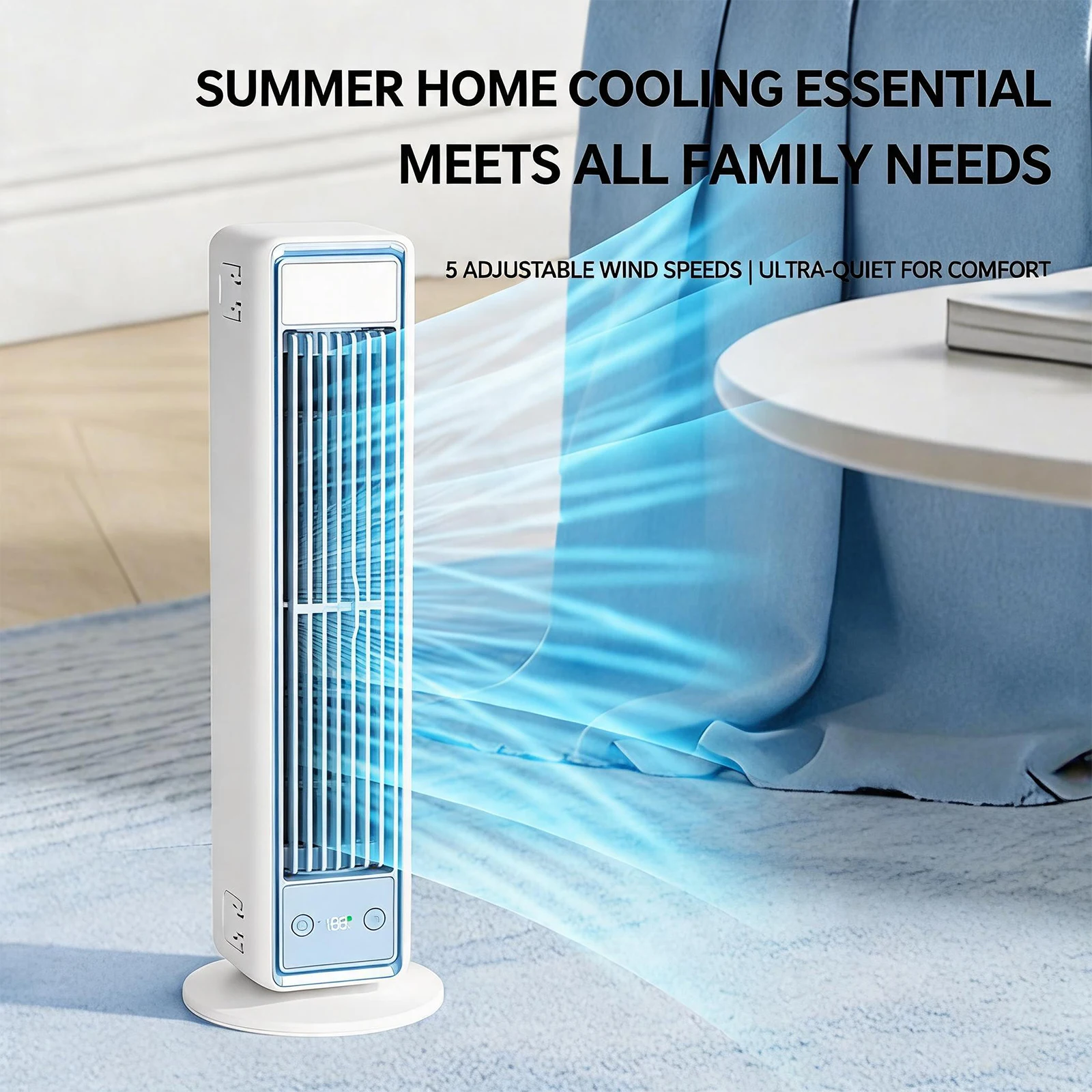 3600mAh Rechargeable Wall Mounted Fan with Remote Control with Hook & Detachable Base for Kitchen Bedroom Bathroom Balcony