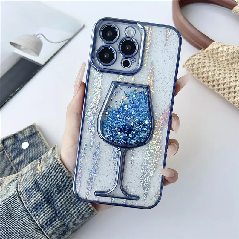 الكهربائي تألق تدفق الرمال كأس جراب هاتف آيفون 16 15 14 زائد 13 12 11 برو ماكس حامي العدسة الزلزالية غطاء