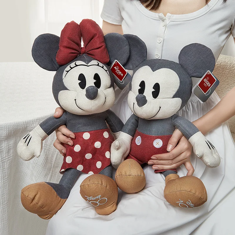 Novos brinquedos de pelúcia disney mickey e minnie, bonecas de tecido infantil, presentes de natal fofos, presentes de aniversário para meninas
