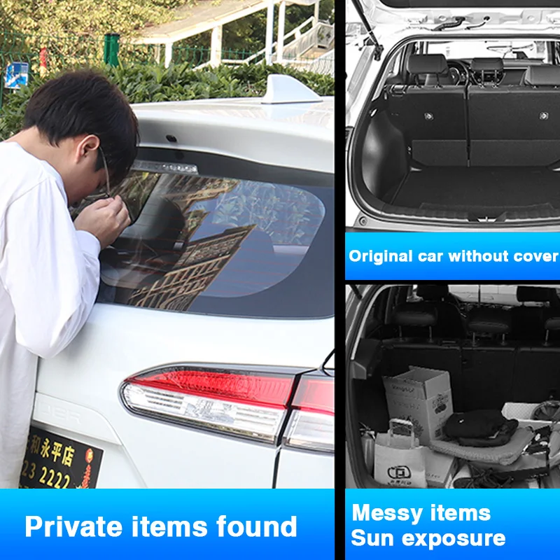 Car Carbon Fiber Trunk Curtain Mat for Toyota Highlander Kluger XU70 2020 2021 2022 2023 Rear Curtain Retractable Anti-peeping