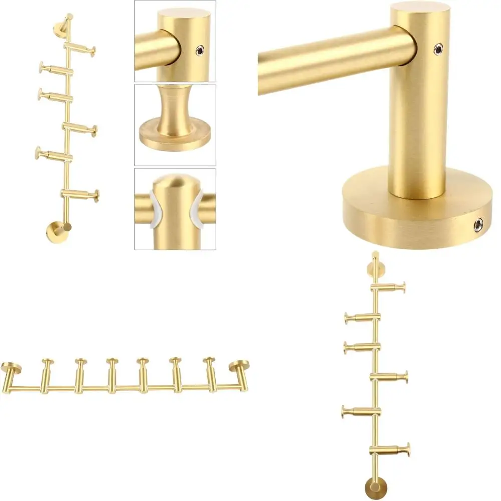 

Вертикальная настенная вешалка для головных уборов с 6 крючками, выдерживает до 20 кг, для пальто, шляп, сумок и зонтов, 1.96x2.75x23.62 дюйма