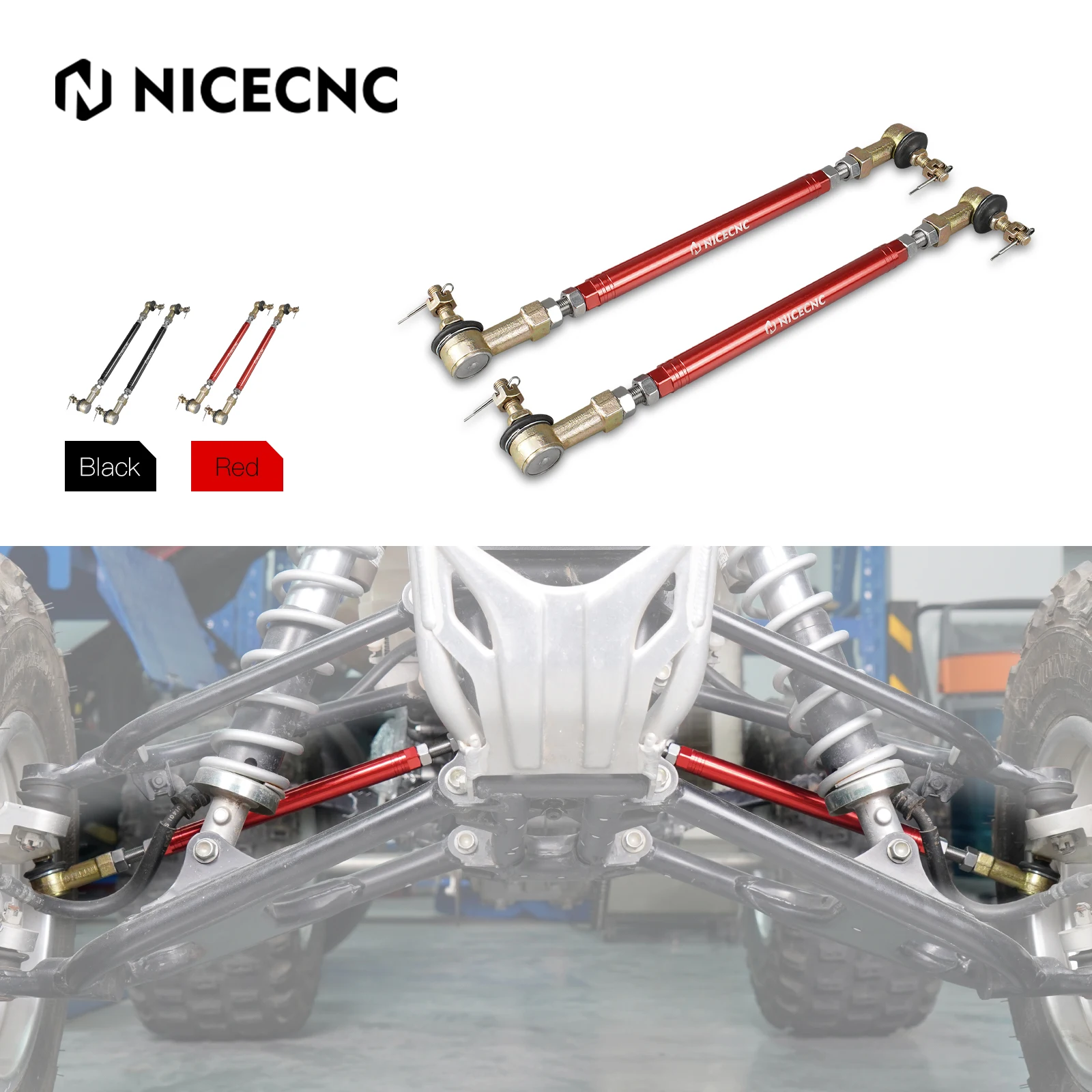 

For Honda ATV Ball Joint Tie Rod Ends Kit TRX450R TRX450ER 2006-2009 6061-T6 Aluminum Alloy Replaces OEM 53521-HP1-600 ATV Parts