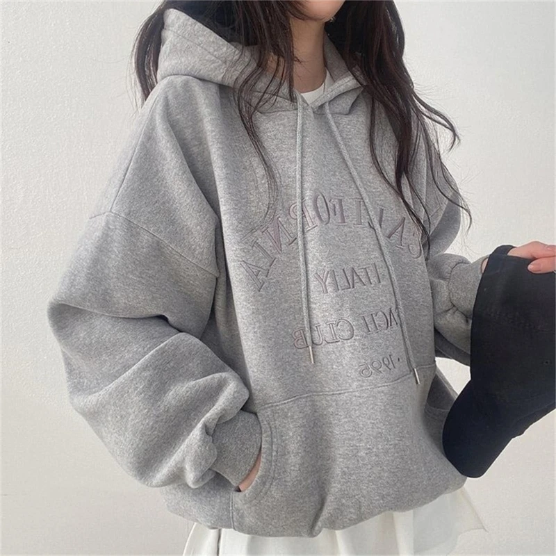 Women Drawstring Pullover Hoodies Top Long Sleeve Hooded Sweatshirts with Pocket Dropshipping