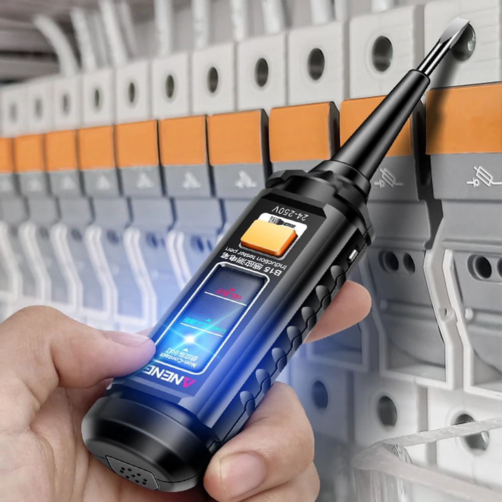 Caneta profissional de detecção de tensão ac 24-250v, destaque de luz colorida, testador de detecção dc, fio ncv, localizador de ponto de interrupção, ferramentas de teste