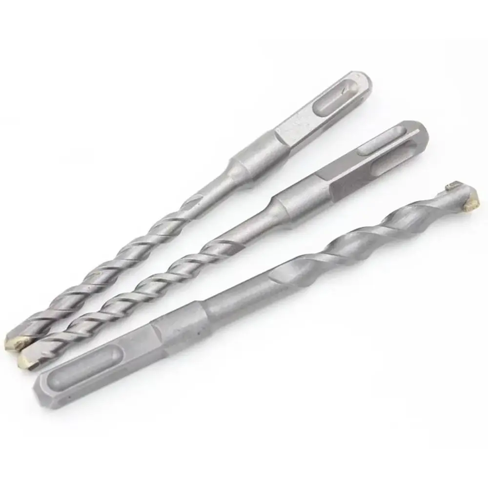 1Pcs Square Shank SDS Plus Masonry Drill Bit 6-20mm Carbide Tipped Carbide Concrete Drill Bit Twin Spiral 40Cr Steel Alloy