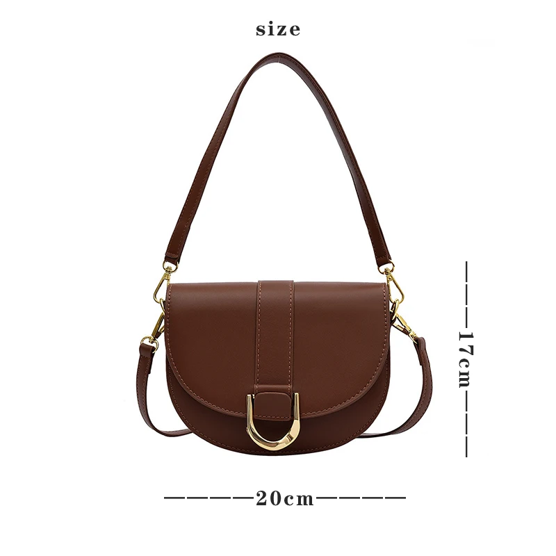 2024 New handbag luxury brand women\'s crossbody bag, retro texture single shoulder underarm saddle bag