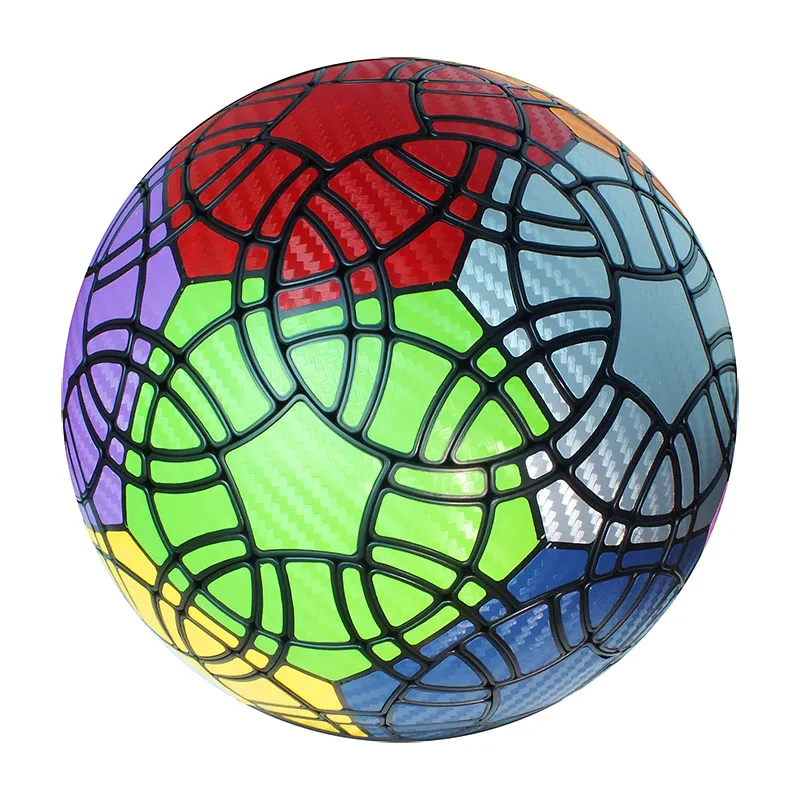 VeryPuzzle Football F2 Megaminx Cube Black Sticker Irregular-shaped Children and Adults Educational Toy Spherical 32-axis