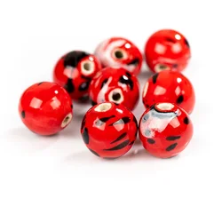 18mm 5pcs Big Round Brilliant Ceramic Beads Retro Porcelain Ceramic Jewelry Accessories Jewelry DIY Handmade For Making #XN371