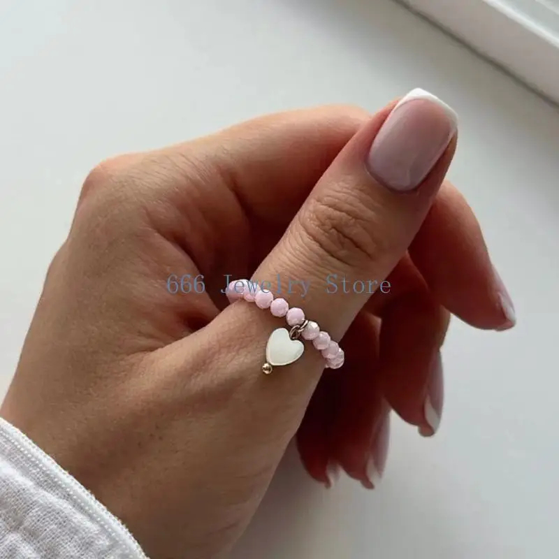 F2TD Stylish Organic Shell Material Ring Smooth Finishes Scratch Resistant Unisex Jewelry