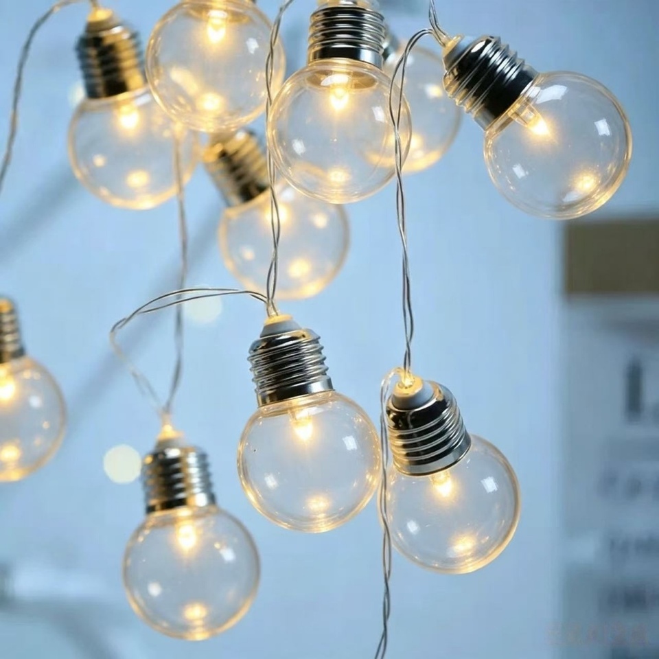 G50 Globe String Lights Outdoor Camping Tent Canopy Fairy Lights Christmas Holiday Patio Garden Party Decorative Hanging Lights 
