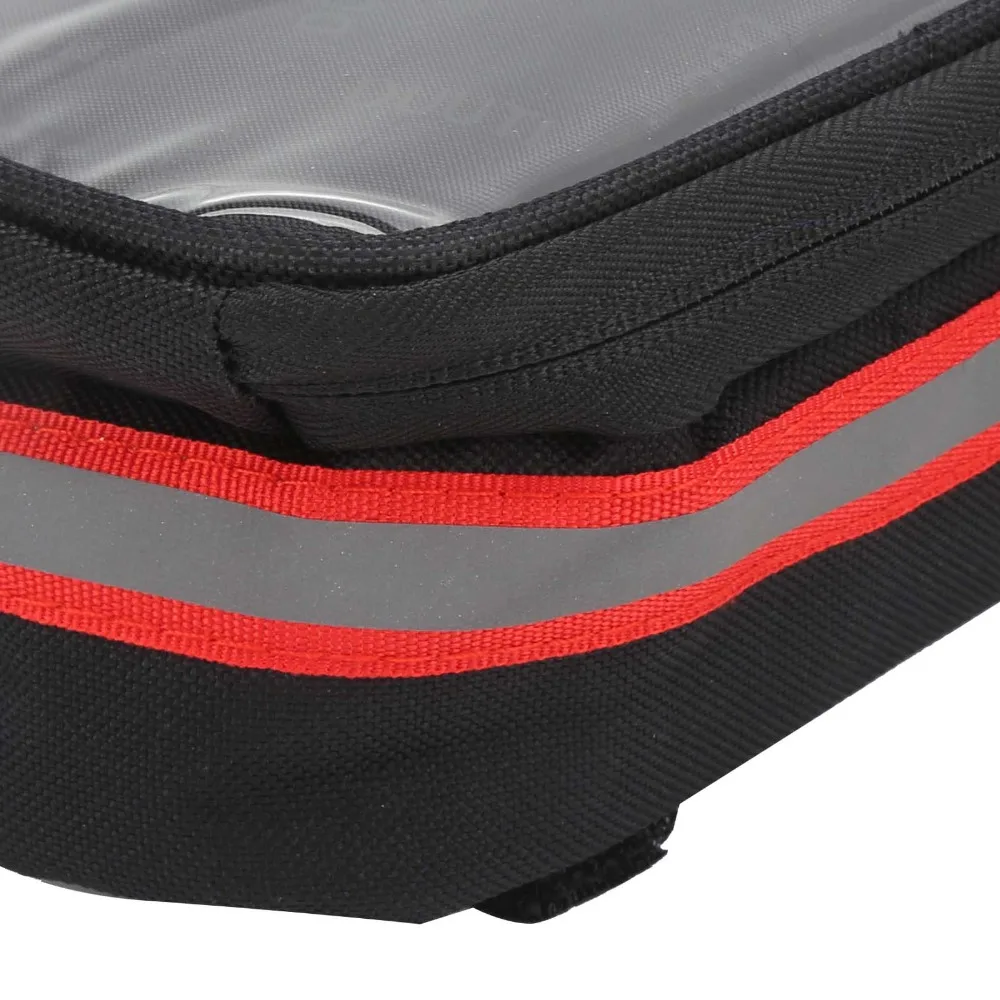 600D Nylon , TPU Bike Touchscreen Phone Bag Hook and Loop Straps Easy Installation Bicycle Phone Bag Lightweight