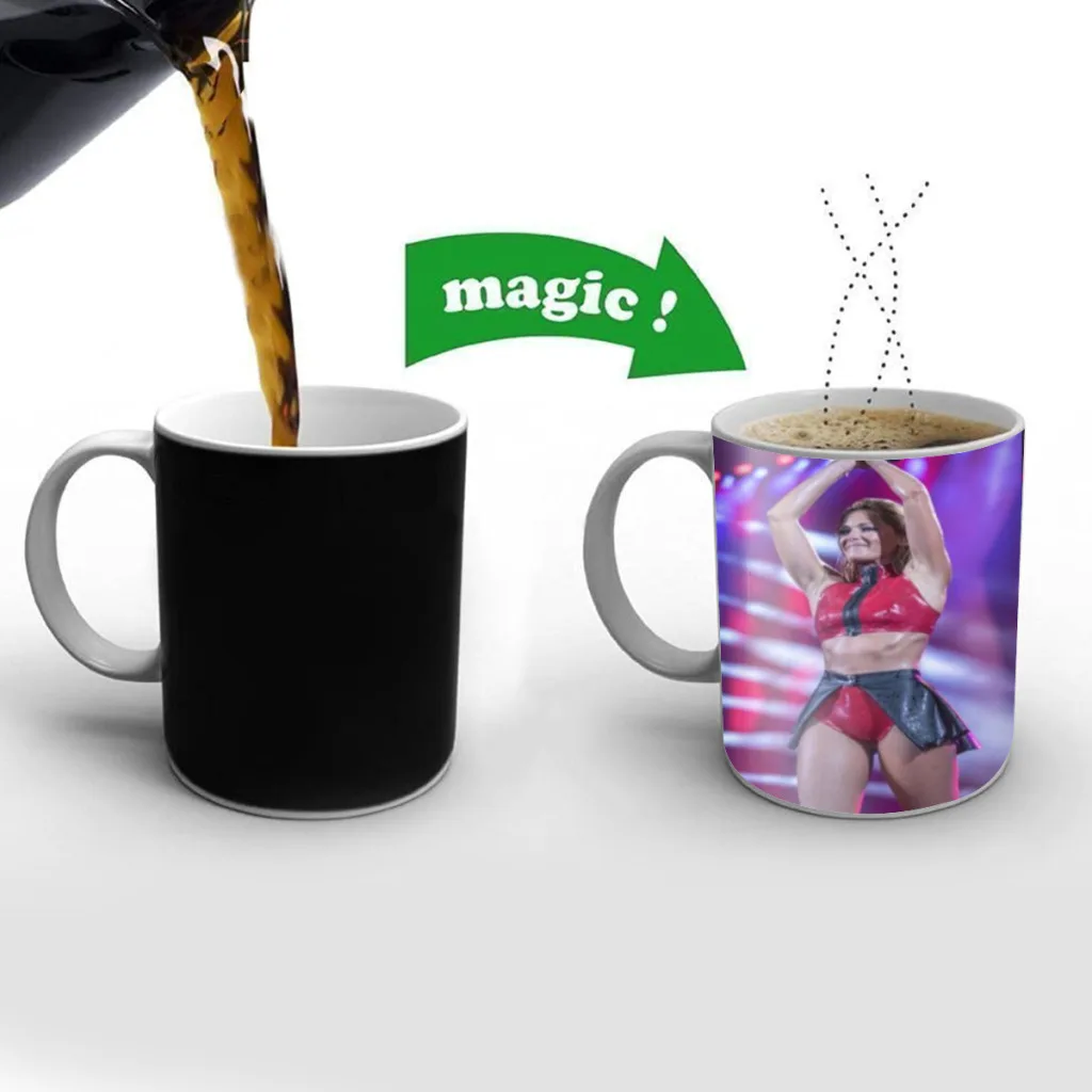 

Helene Fischer German Russian Pop Singer Magic Hot Cold Heat Temperature Sensitive Color-Changing Coffee Tea Milk Mug Cup