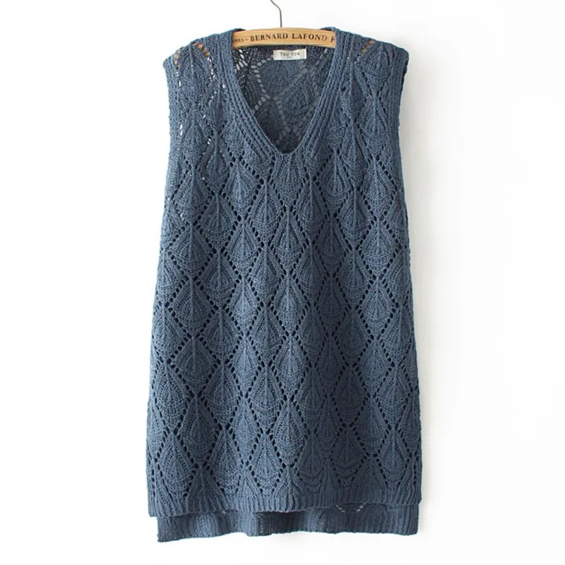 

Plus Size Sweater Vest Woman Clothing 4xl Loose Fit High Strecth Argyle Pullover Spring Autumn V-Neck Sleeveless Curve Jumper