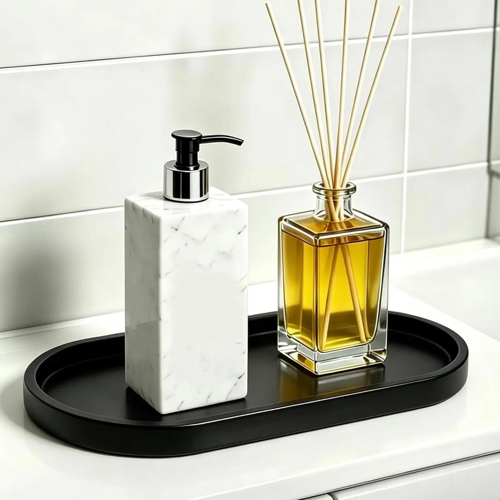 Tray For Bathroom Counter Silicone Oval Small Storage Organizer Decorative Bathroom Counter Trays For Sink Countertop Toilet