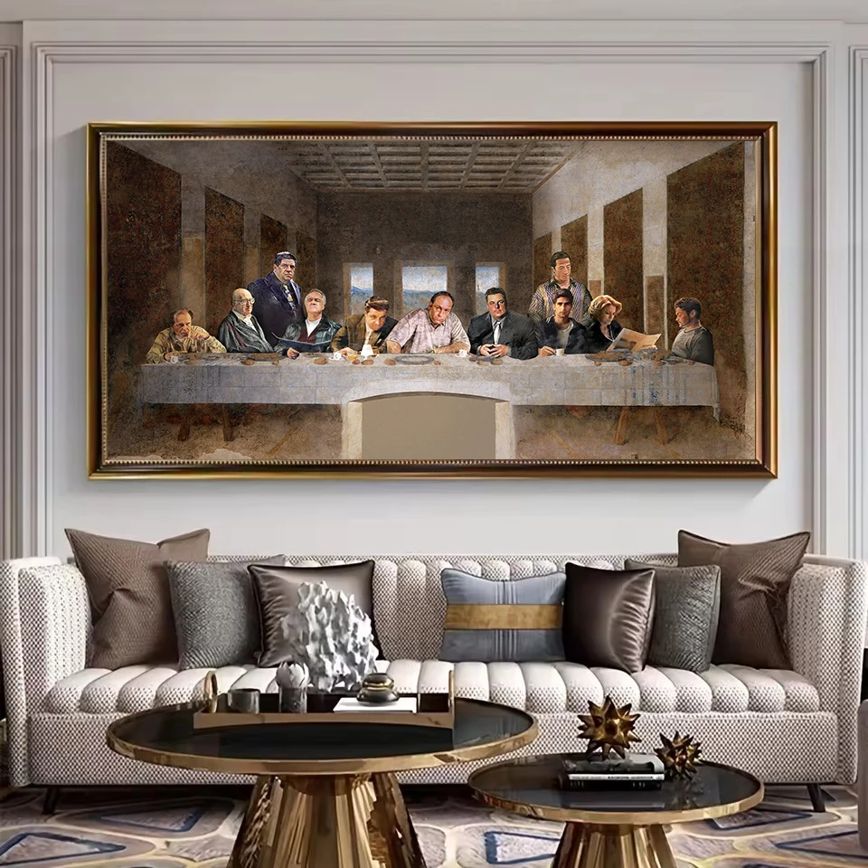 Classic Mafia Gangster TV Series The Sopranos Characters The Last Supper Nordic Poster Wall Art Pictures Home Interior Decor