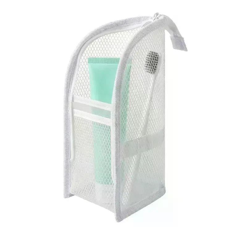 Breathable Mesh Travel Toiletry Bag With Stand Up Design Storage Pockets For Vacation Business Trip
