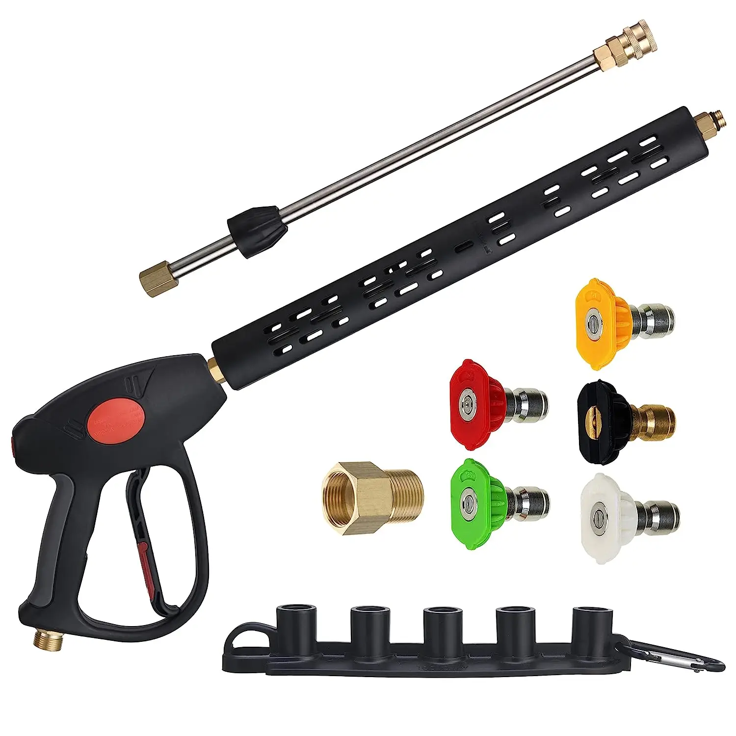 

Replacement High Pressure Washer Gun with Extension Wand 5 Nozzle Tips, 40 Inch, 4000 PSI Car Wash Accessories