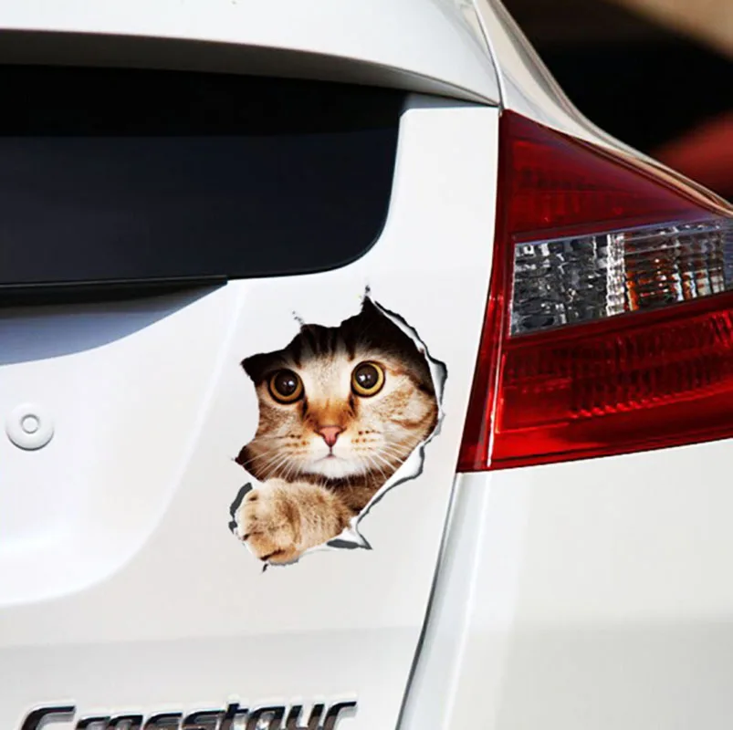 Creative 3d Stereo Personality Cute Kitty Car Stickers Door Car Rear Waterproof Cover Scratches Simulation Car Stickers